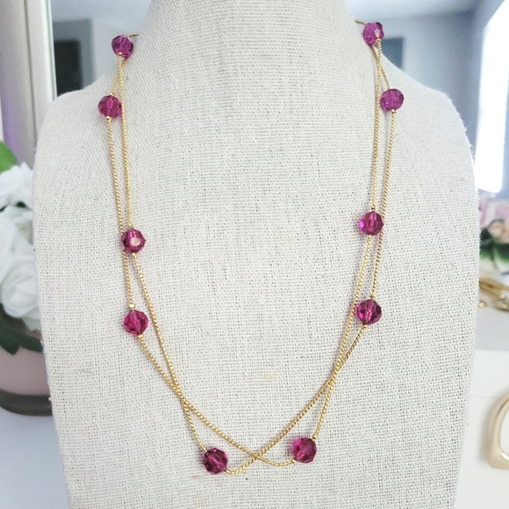 Swarovski Gold Tone Long Necklace